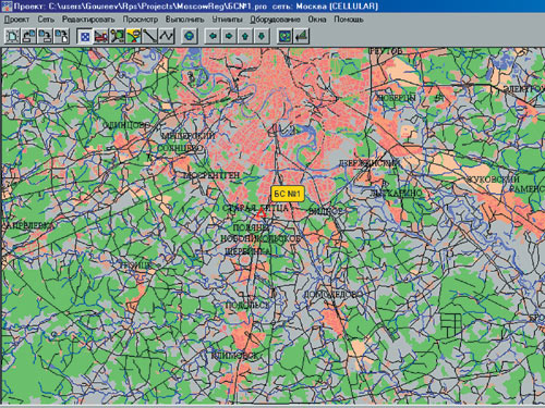 Интерфейс программы RPS-2 с картой анализируемого региона.