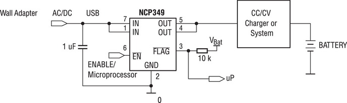 Схема применения NCP349 